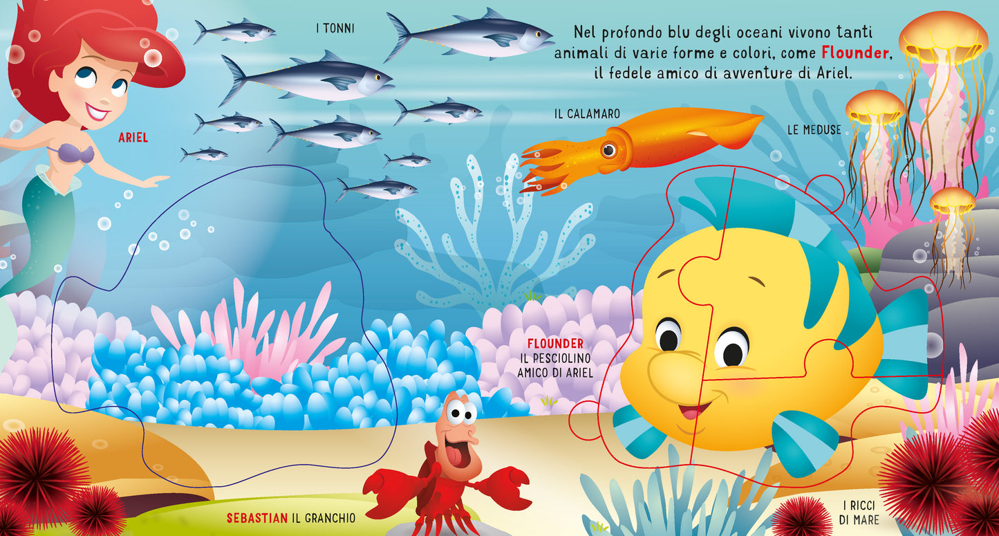 Amici del mare Libro Maxi Puzzle Disney Baby::Gioca e impara a conoscerli