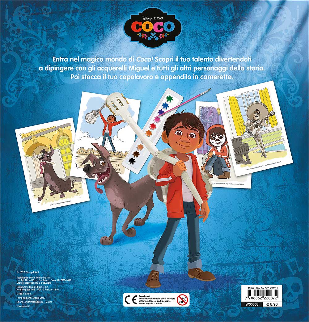 Libro Acquerello - Coco::Contiene 10 acquerelli e un pennello