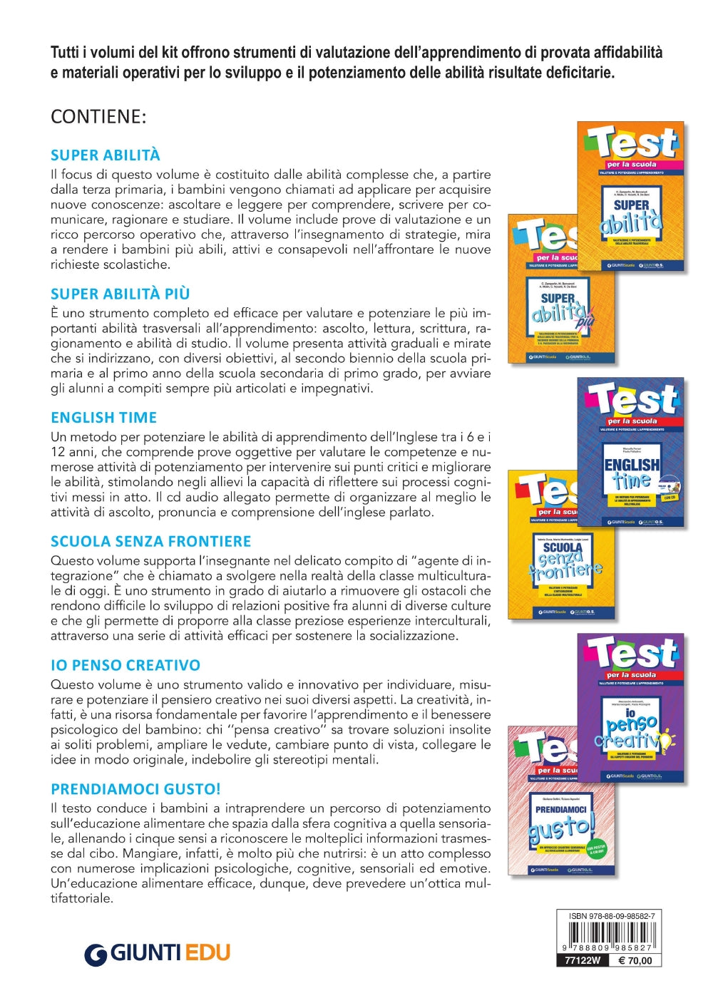 Valutare e potenziare le competenze trasversali a benessere e apprendimenti::Contiene 6 volumi