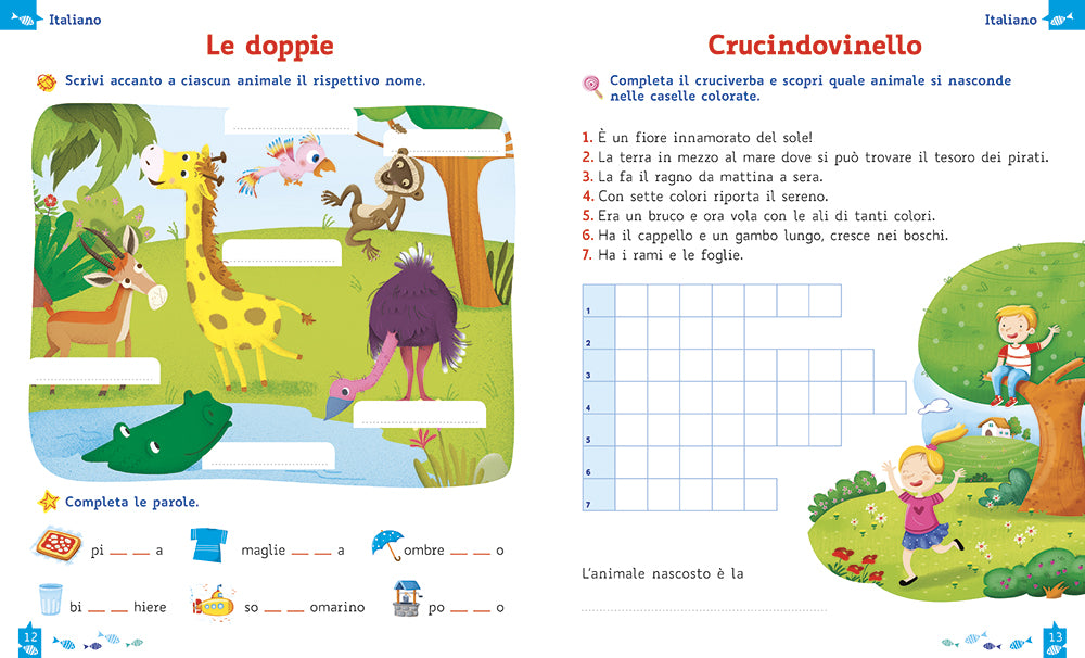 Tutti in vacanza - dalla 1a alla 2a::Attività di ripasso di italiano e matematica per la scuola primaria