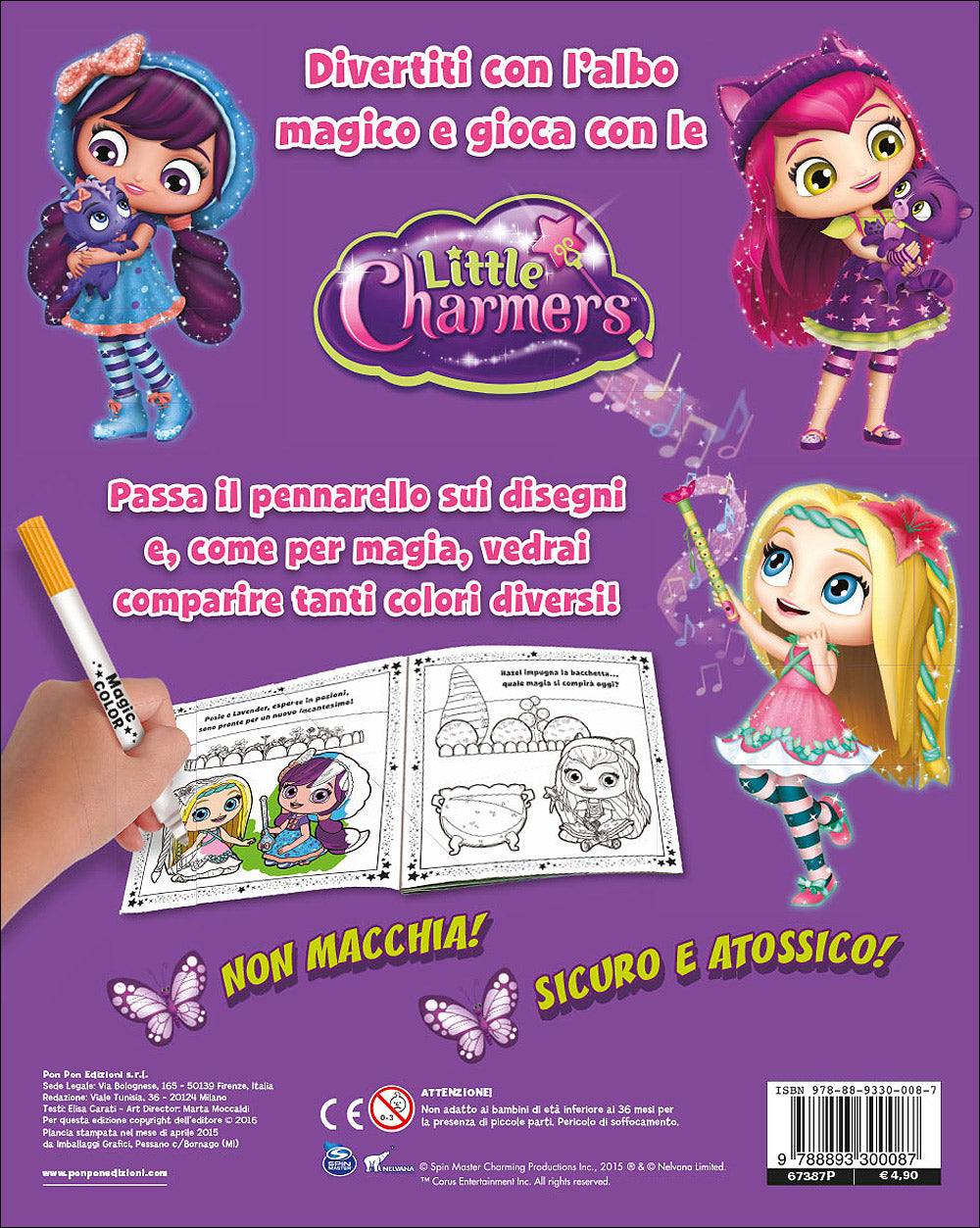 Albo Magico Little Charmers - Incantesimi e magie::Con il pennarello svelacolori