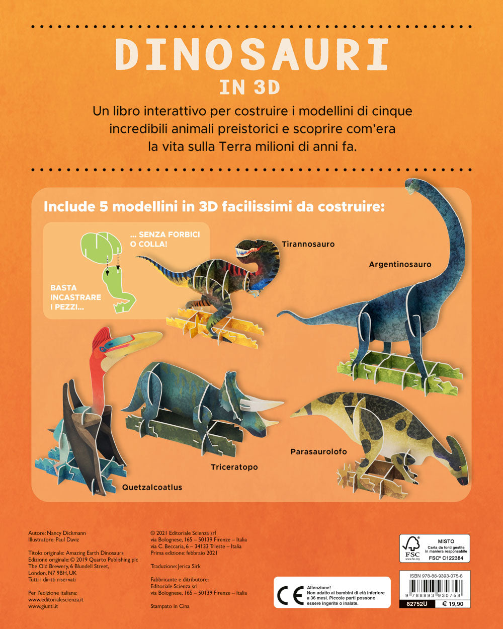 Dinosauri in 3D::Costruisci 5 animali preistorici