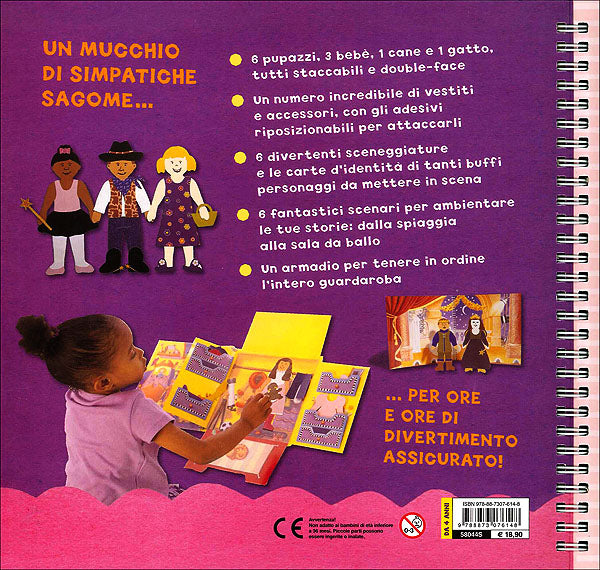 Il favoloso libro delle Bambole di Carta::Un libro con sei pupazzi e un intero guardaroba di vestiti intercambiabili - Con un armadio per tenere tutto in ordine!