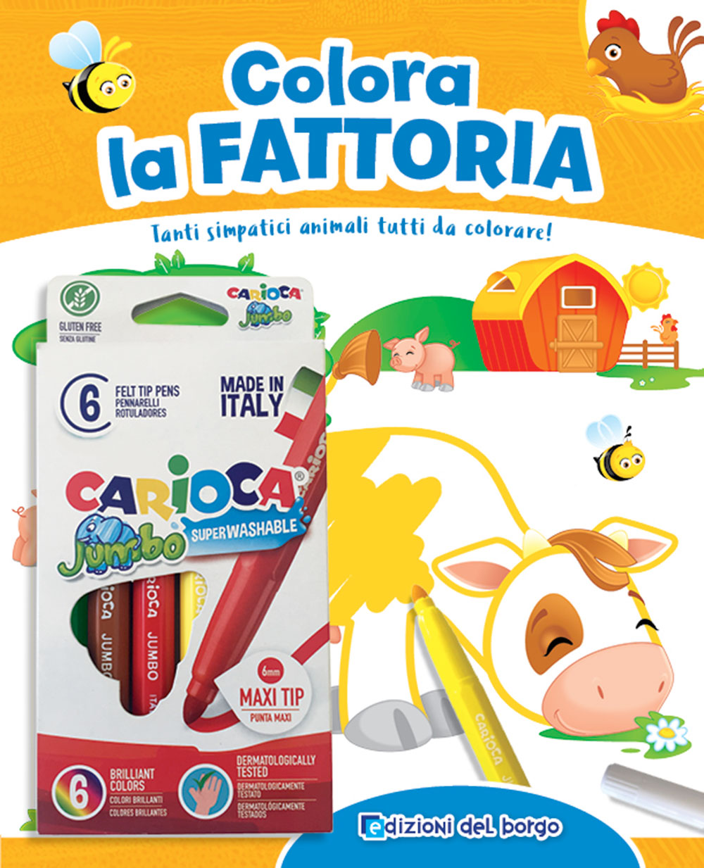 Colora la fattoria + pennarelli::Tanti simpatici animali tutti da colorare!