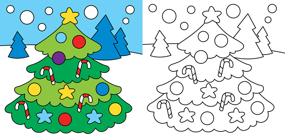 Colorare a Natale con i pennarelli magici::Alberi di Natale, personaggi natalizi, regali, addobbi e... - Con 4 pennarelli magici