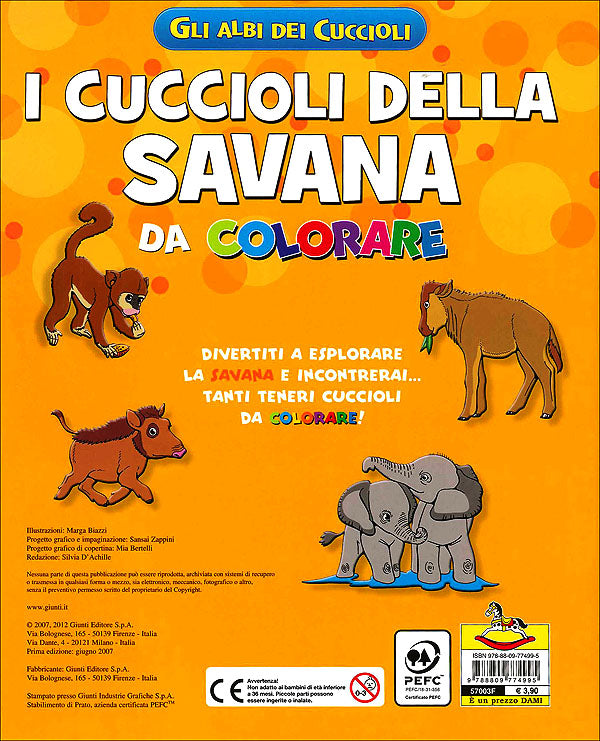 I cuccioli della Savana da colorare::Con 4 pagine di giochi!