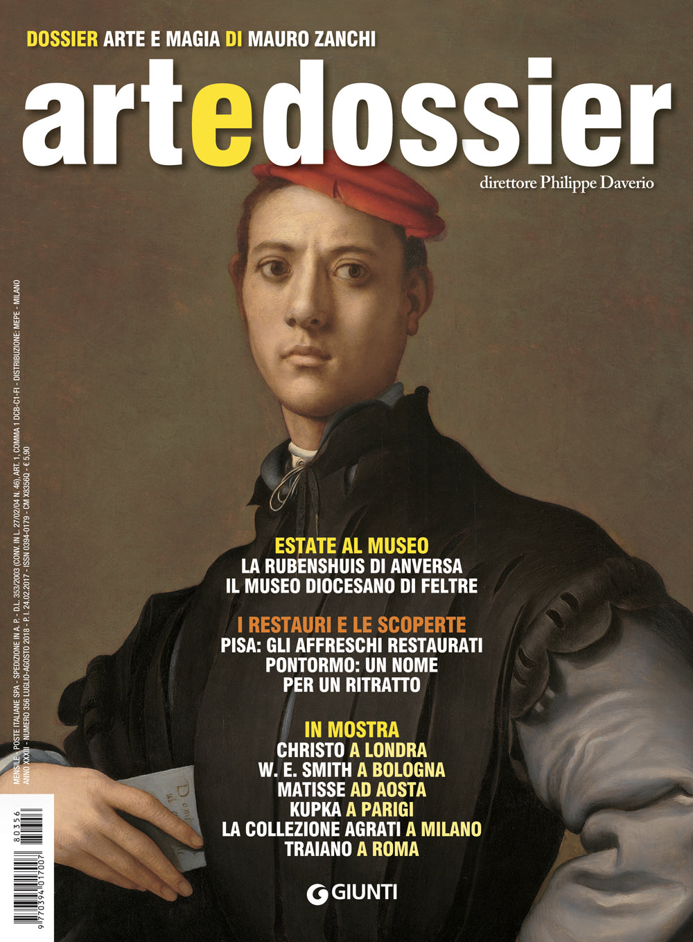 Art e dossier n. 356, Luglio/Agosto 2018::allegato a questo numero il dossier: Arte e magia di Mauro Zanchi