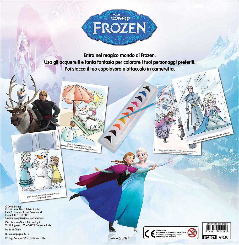 Libro Acquerello - Frozen::Contiene 10 acquerelli e un pennello