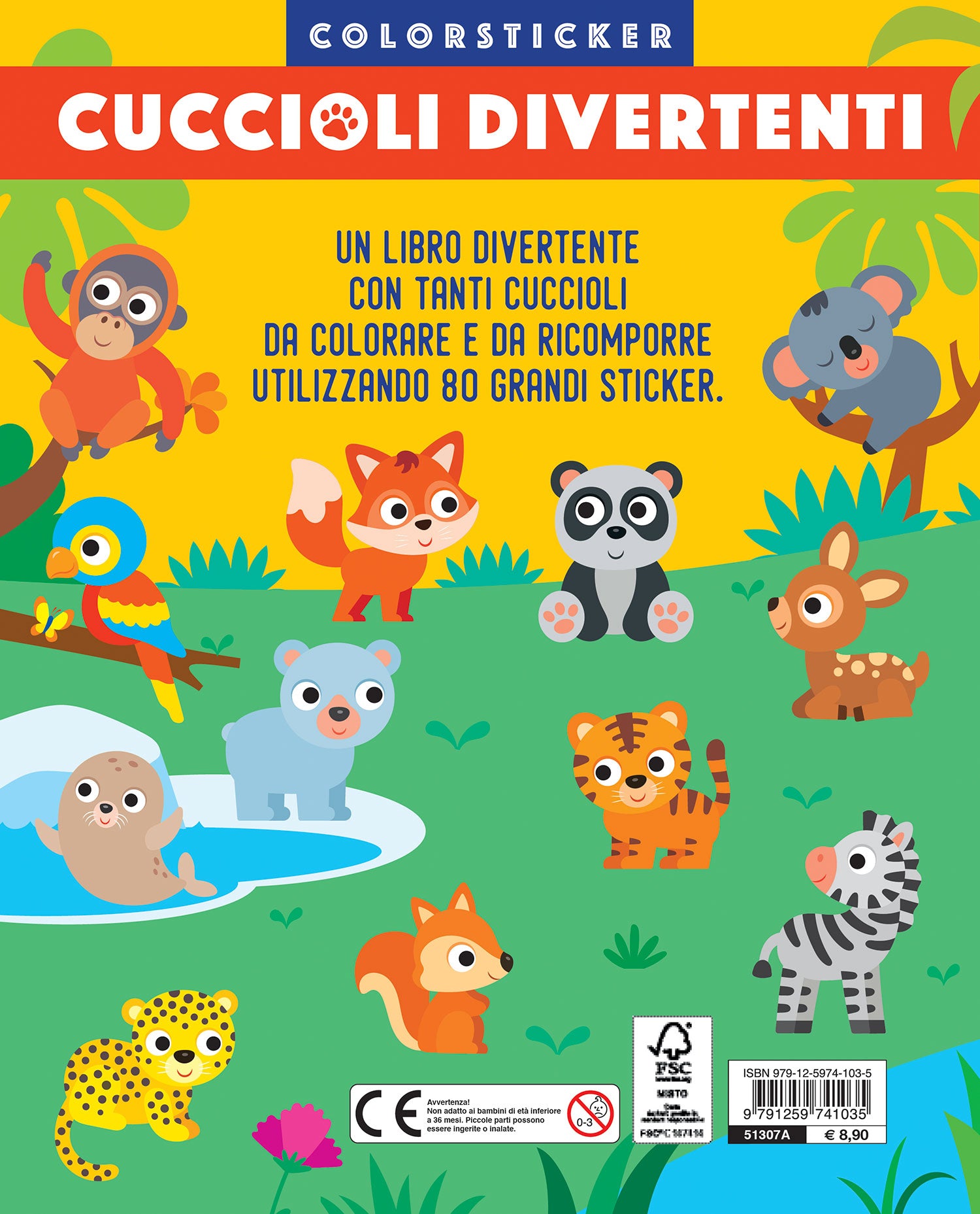 Cuccioli Di Animali: Libro Da Colorare Per Bambini Dai 2 Anni (Paperback) 