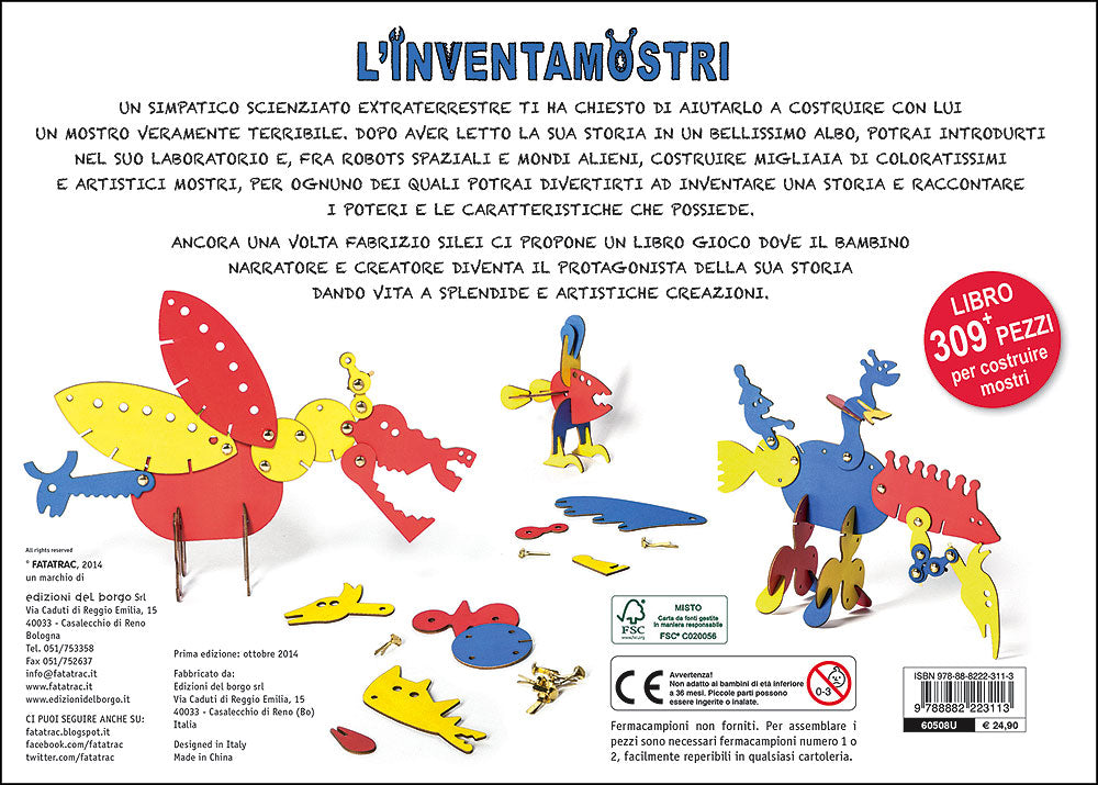 L'inventamostri::Libro + 309 pezzi per costruire mostri