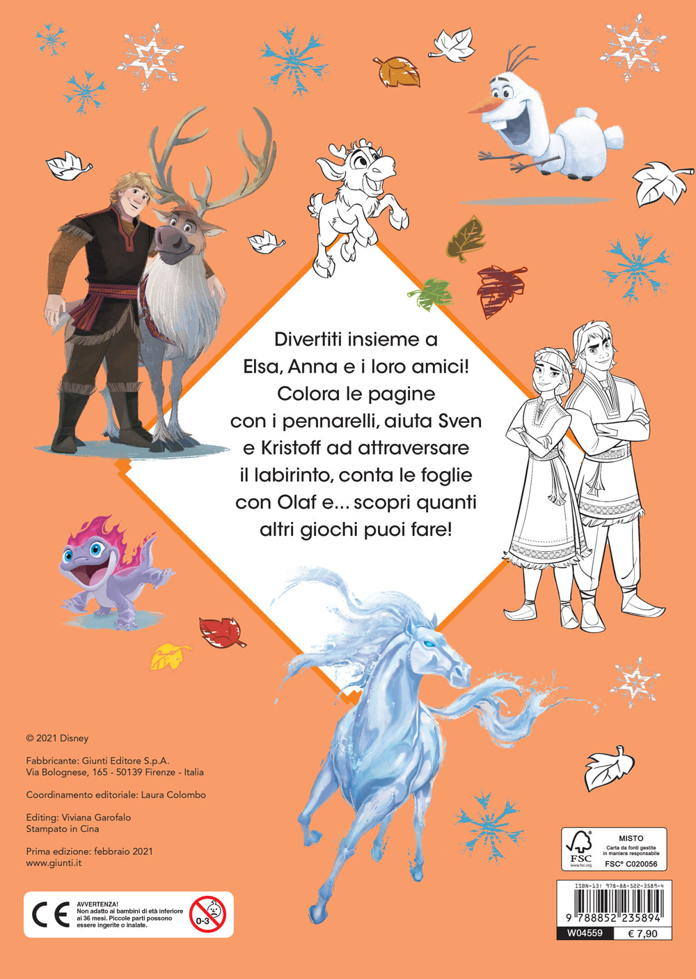 Coloriamo con i pennarelli Disney Frozen::Con tanti giochi e attività