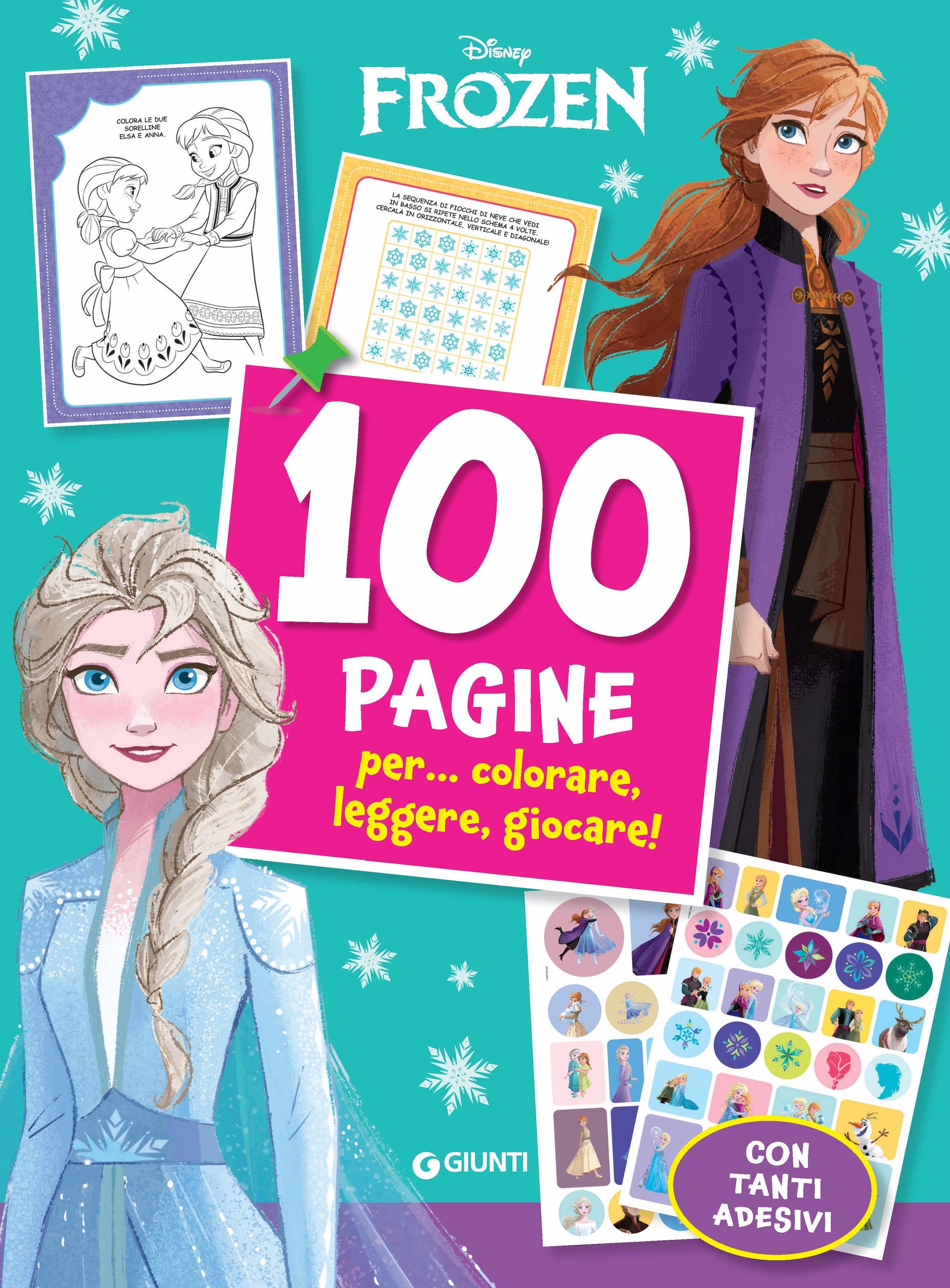 Frozen 100 Pagine per colorare, leggere, giocare!, Walt Disney