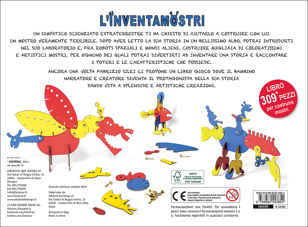 L'inventamostri::Libro + 309 pezzi per costruire mostri