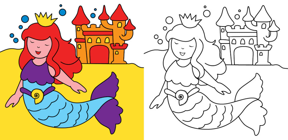 Le bambine colorano con i pennarelli magici::Fate, ballerine, principesse, cuccioli e tanto altro - Con 4 pennarelli magici