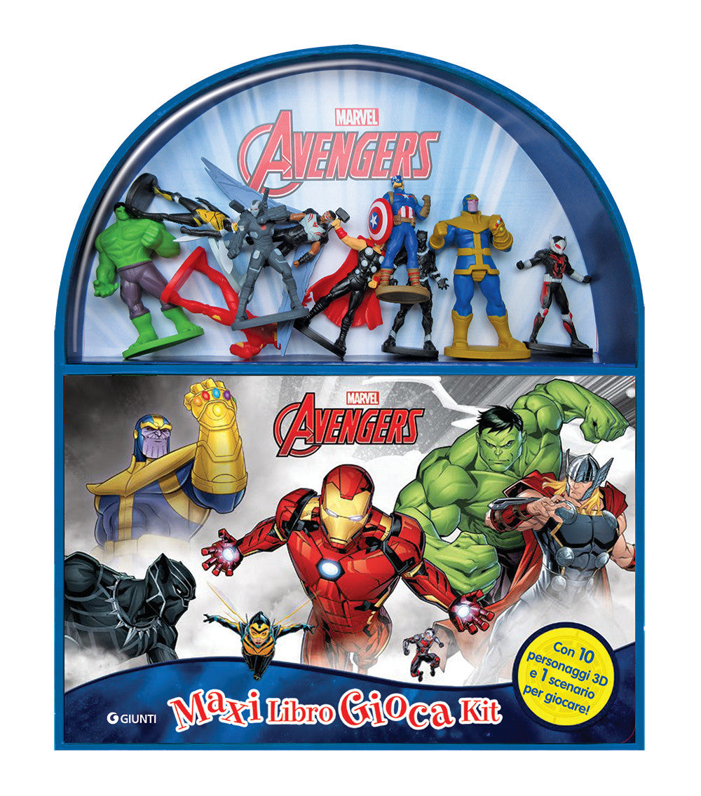 Avengers - Maxi LibroGiocaKit::Con 10 personaggi 3D e 1 scenario per giocare!