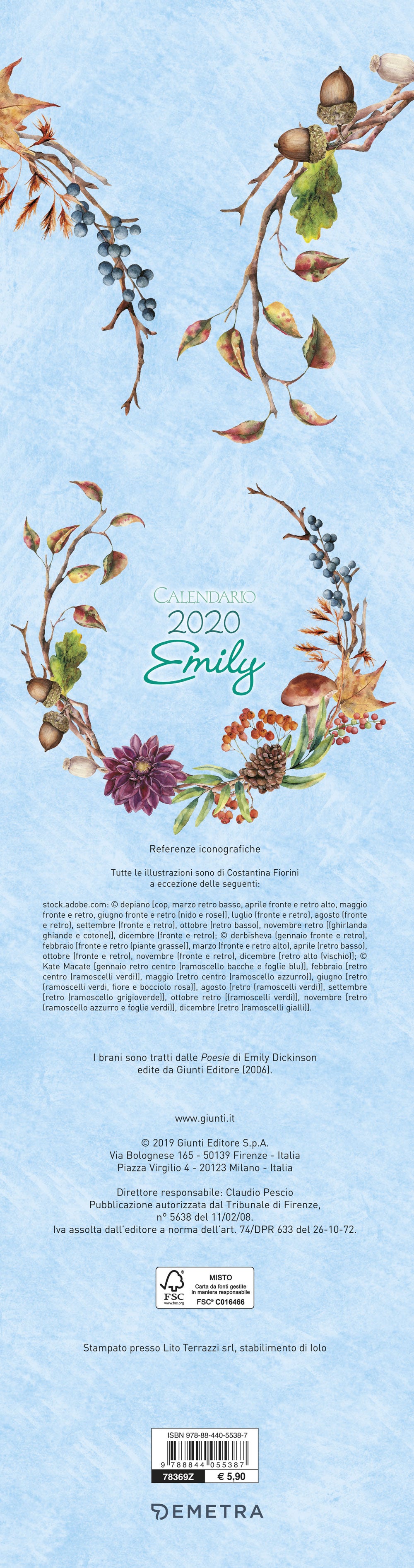 Calendario Emily stretto 2020