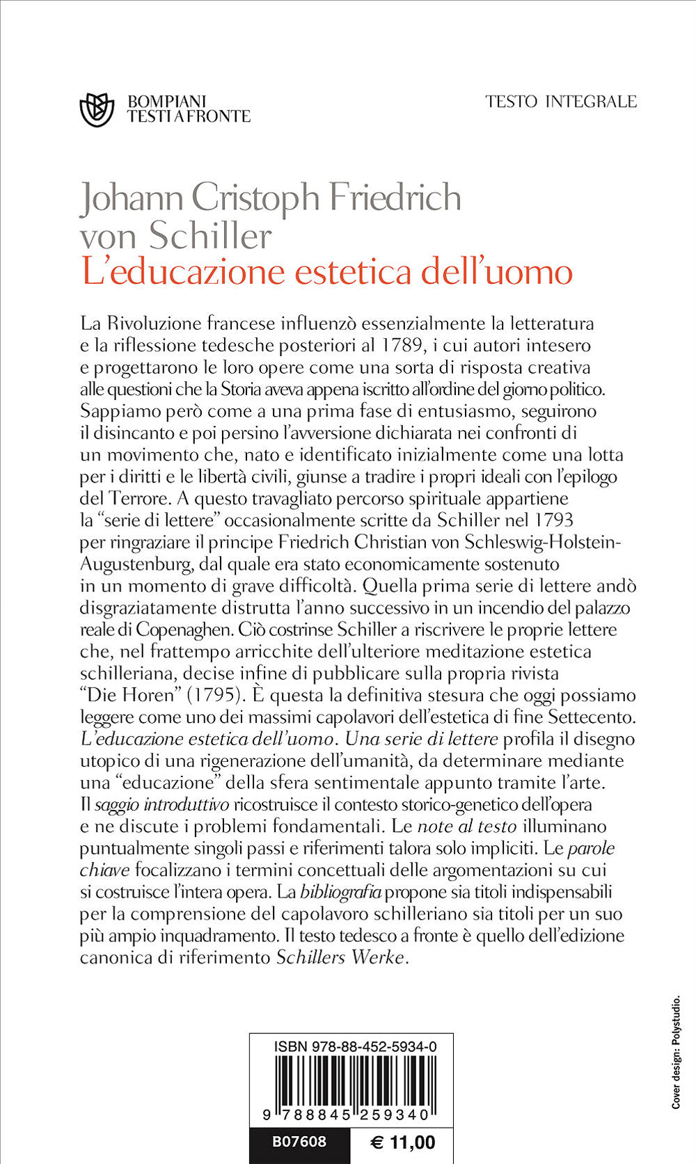 L'educazione estetica dell'uomo::Testo tedesco a fronte