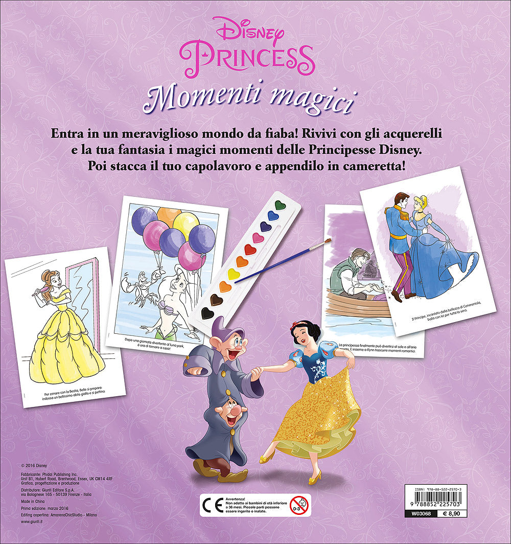 Libro Acquerello - Principesse. Momenti magici::Contiene 10 acquerelli e un pennello