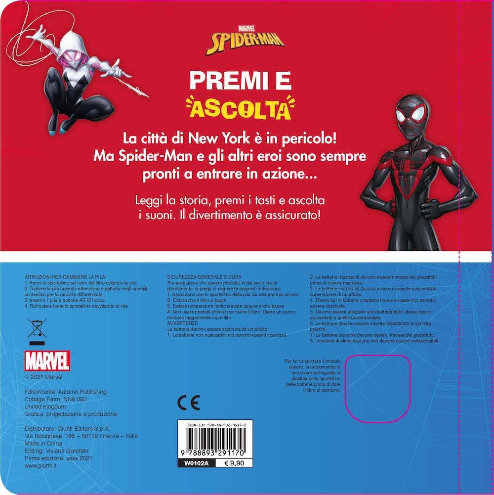 Spiderman Premi e ascolta Una storia da leggere con 4 suoni::Premi il tasto e ascolta! Con 4 suoni diversi
