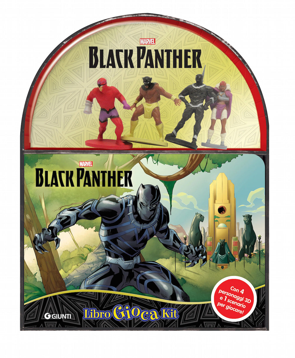 LibroGiocaKit - Marvel. Black Panther::Con 4 personaggi 3D e 1 scenario per giocare!