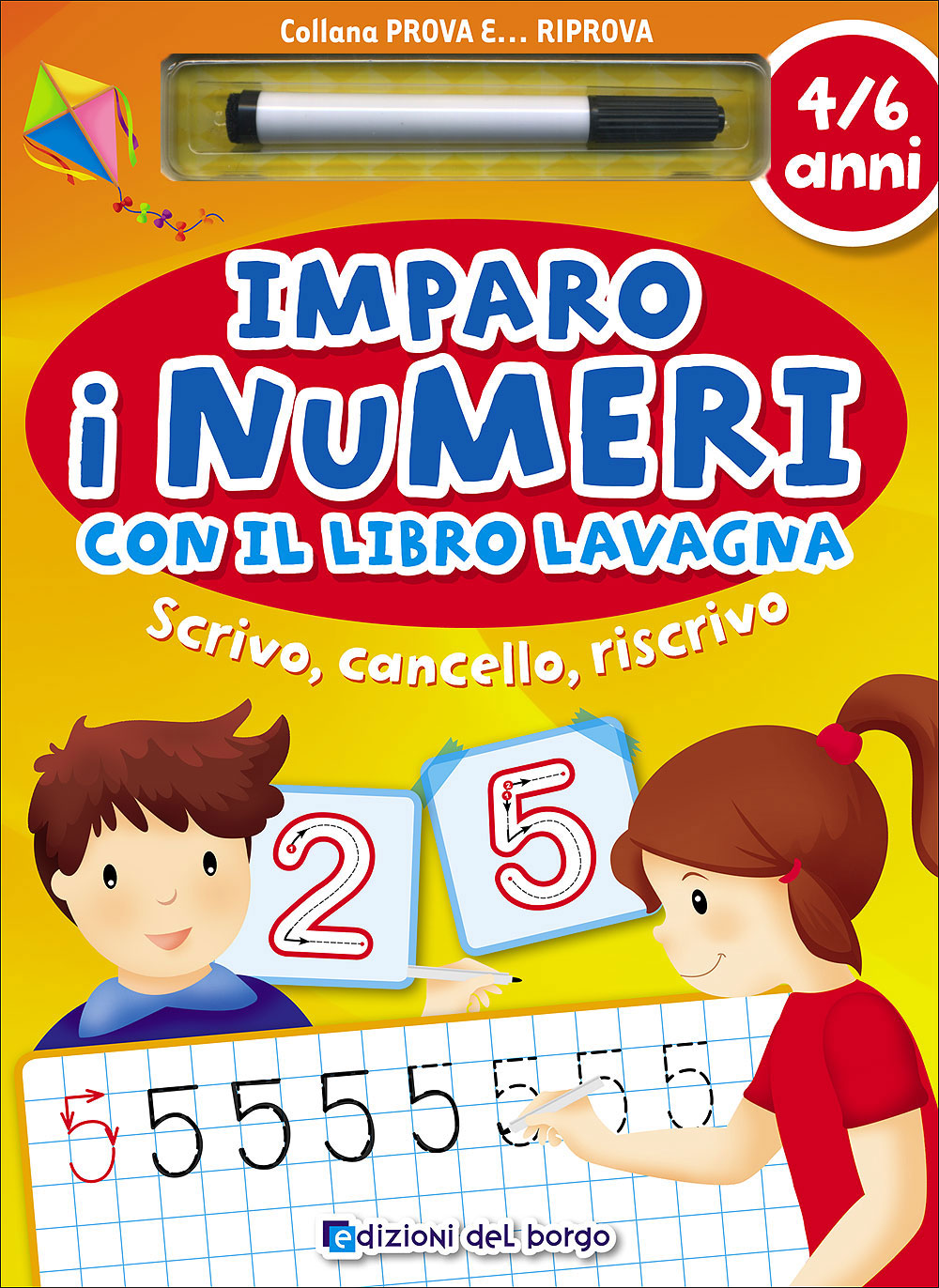 Imparo i numeri con il libro lavagna - 4/6 anni::Scrivo, cancello, riscrivo - Con pennarello con inchiostro a base d'acqua