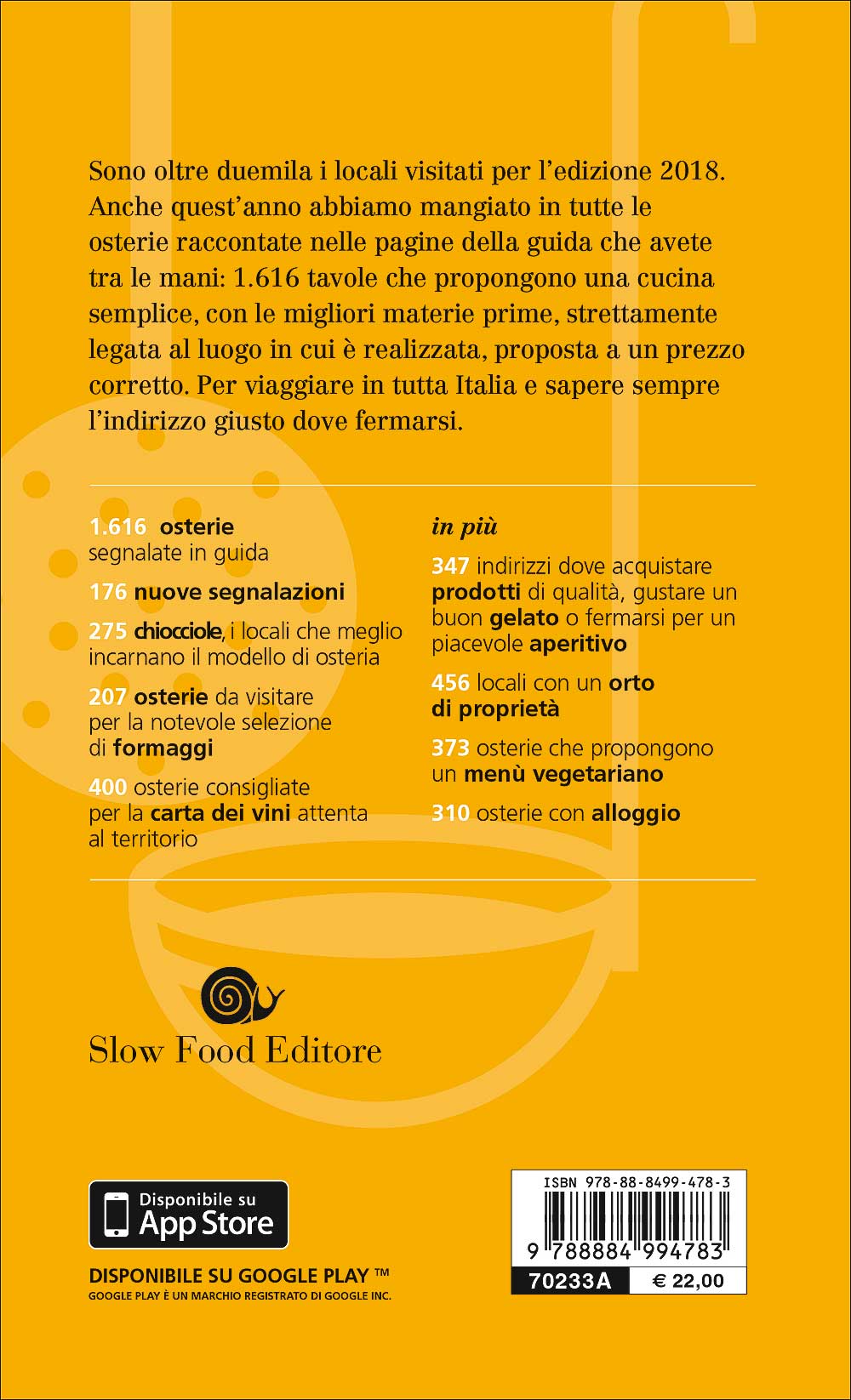 Osterie d'Italia - guida 2018::Sussidiario del mangiarbere all'italiana - 1.616 locali consigliati da Slow Food