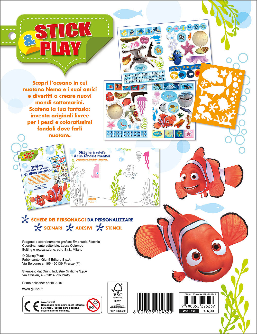 Stick&Play - Alla ricerca di Nemo::Crea il tuo mondo marino - Più di 130 adesivi