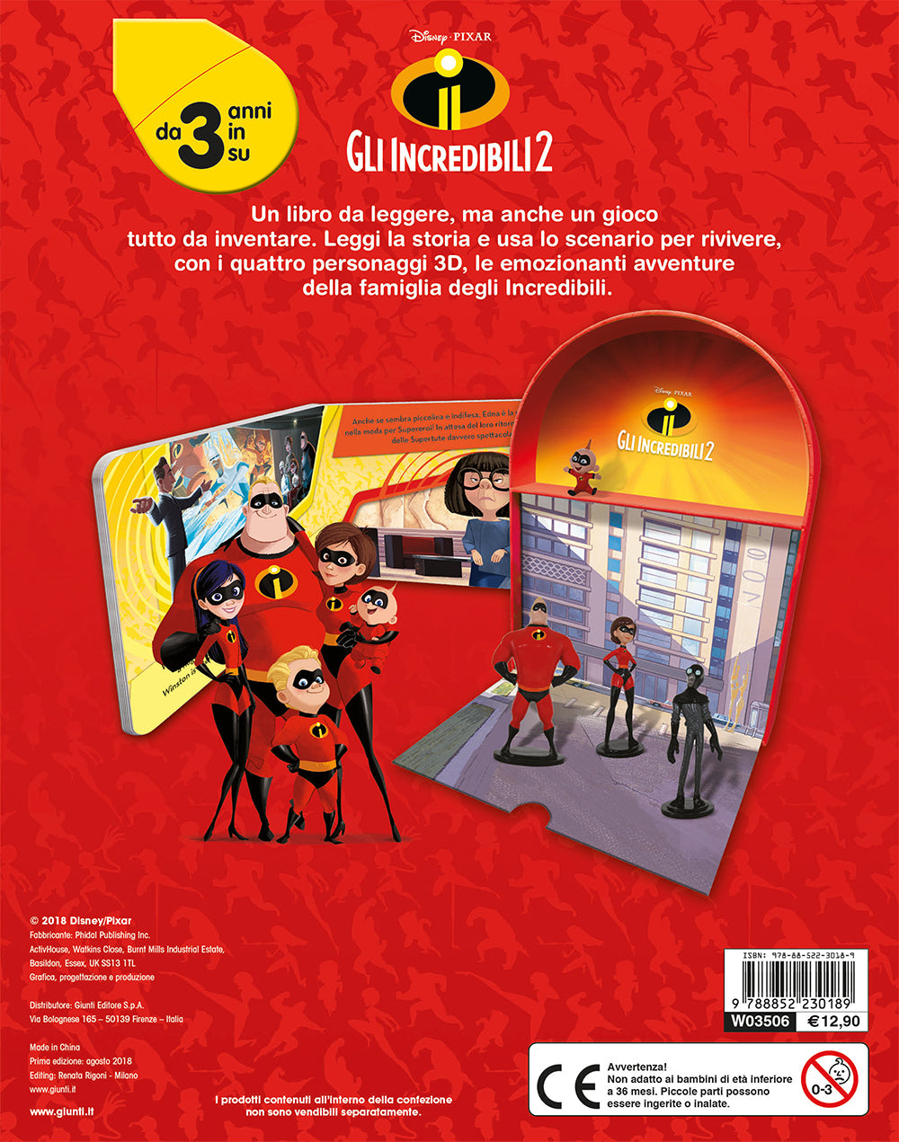 Gli Incredibili 2 - LibroGiocaKit::Con 4 personaggi 3D e 1 scenario per giocare!