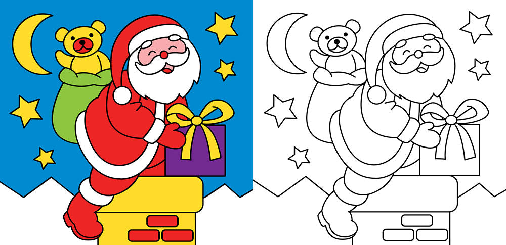 Colorare a Natale con i pennarelli magici::Alberi di Natale, personaggi natalizi, regali, addobbi e... - Con 4 pennarelli magici