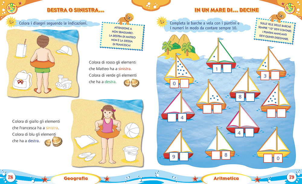 Imparo in vacanza - vado in seconda::Attività di ripasso per bambini della scuola primaria