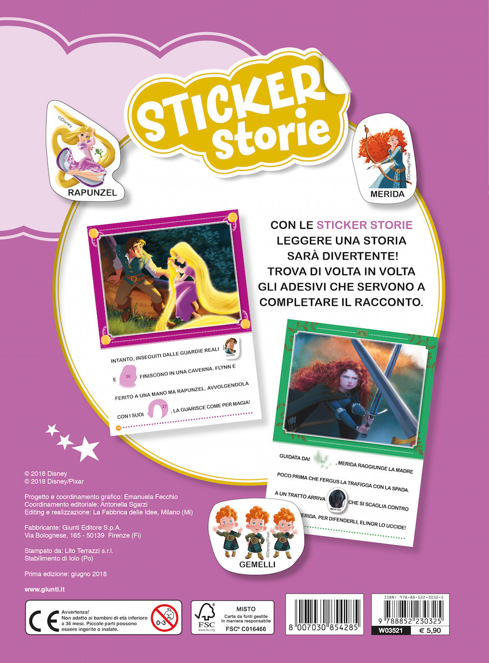 Sticker Storie - Principesse. Rapunzel/Ribelle::Leggi - Stacca - Attacca