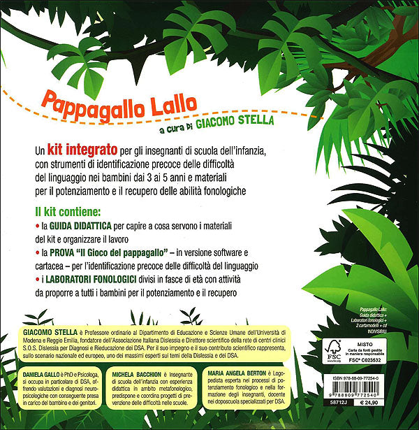 Pappagallo Lallo - Blister con 3 titoli + CD::Kit didattico: cd + guida + laboratori. Identificazione precoce di difficoltà fonologiche e laboratori per lo sviluppo linguistico da 3 a 5 anni.