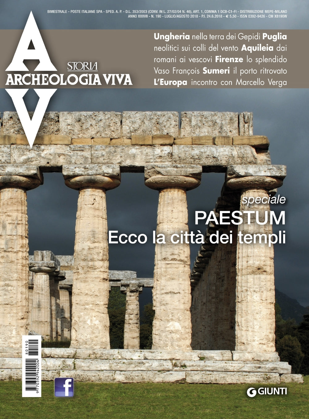 Archeologia Viva n. 190 - luglio/agosto 2018::Rivista bimestrale