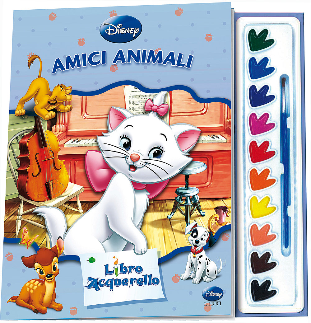 Libro Acquerello - Aristogatti. Amici animali::Contiene 10 acquerelli e un pennello