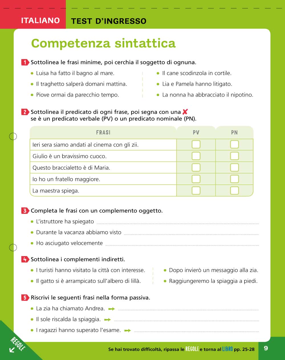 Prontissimi per la secondaria + blocco di test, regole e mappe