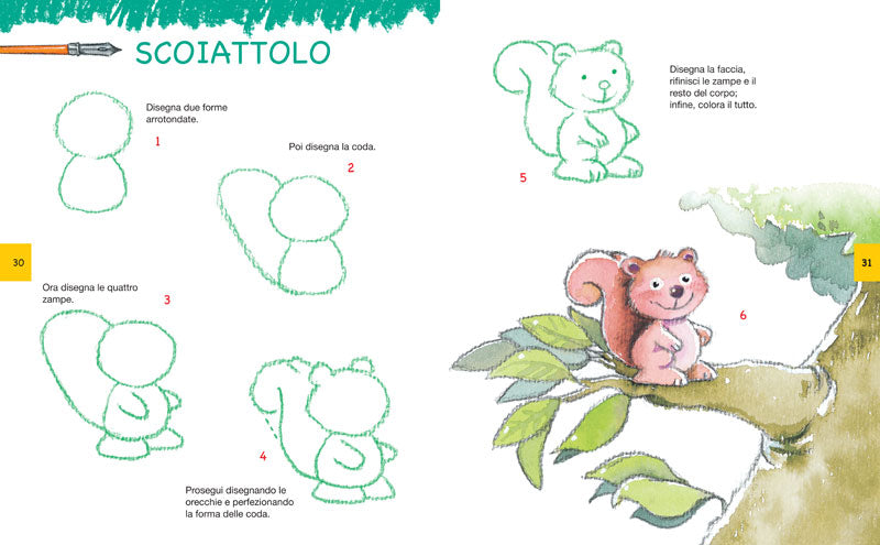 Imparare a disegnare: corso per bambini::Un manuale con più di 100 esempi per imparare a disegnare passo dopo passo