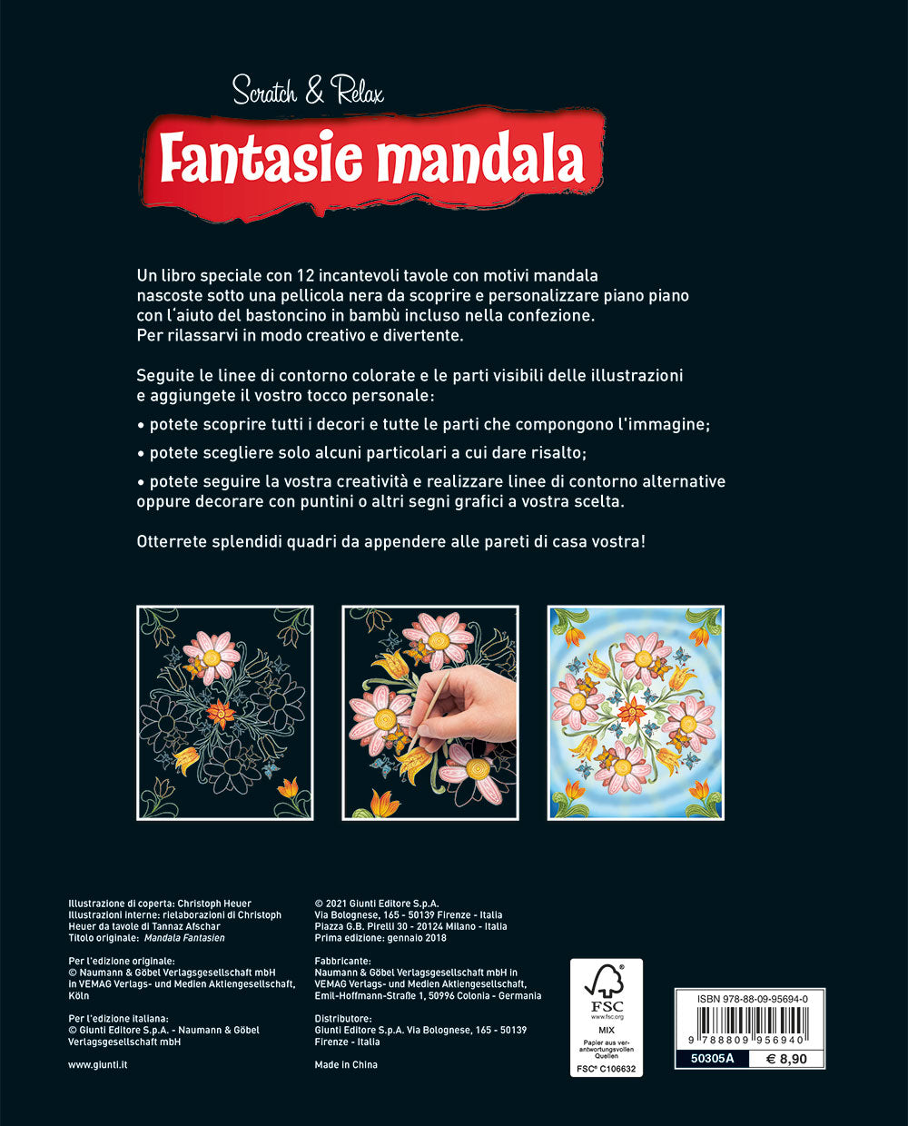 Fantasie mandala::12 incantevoli immagini da scoprire e trasformare per rilassarsi in modo creativo