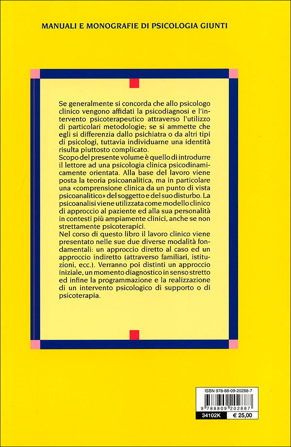 Psicologia clinica::Problemi diagnostici ed elementi di psicoterapia