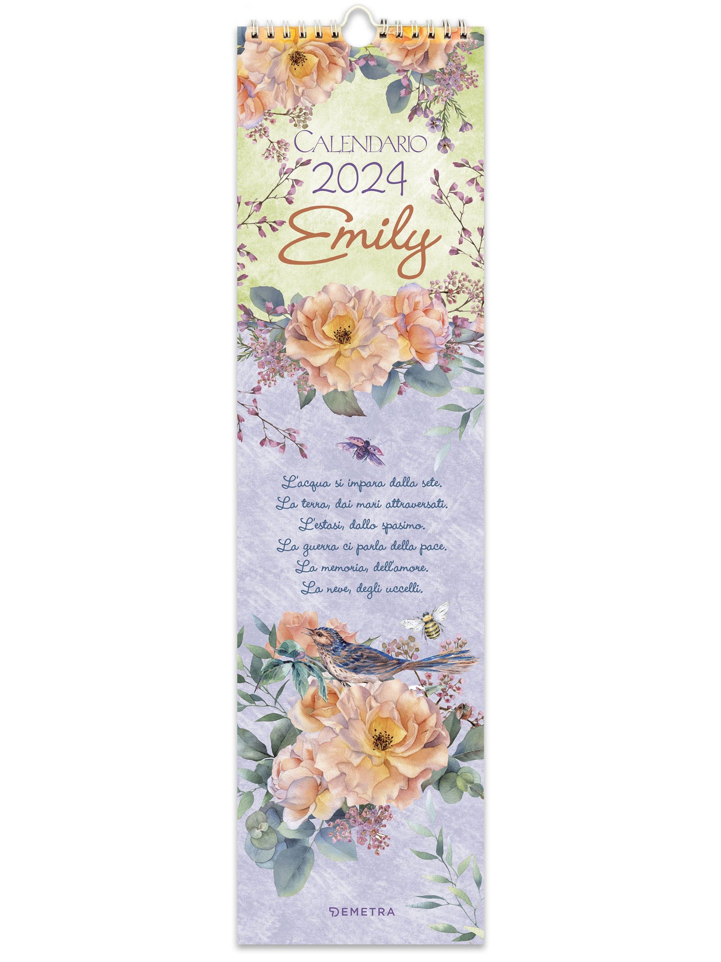 Calendario Emily stretto 2024 da parete (12.5 x 48 cm)