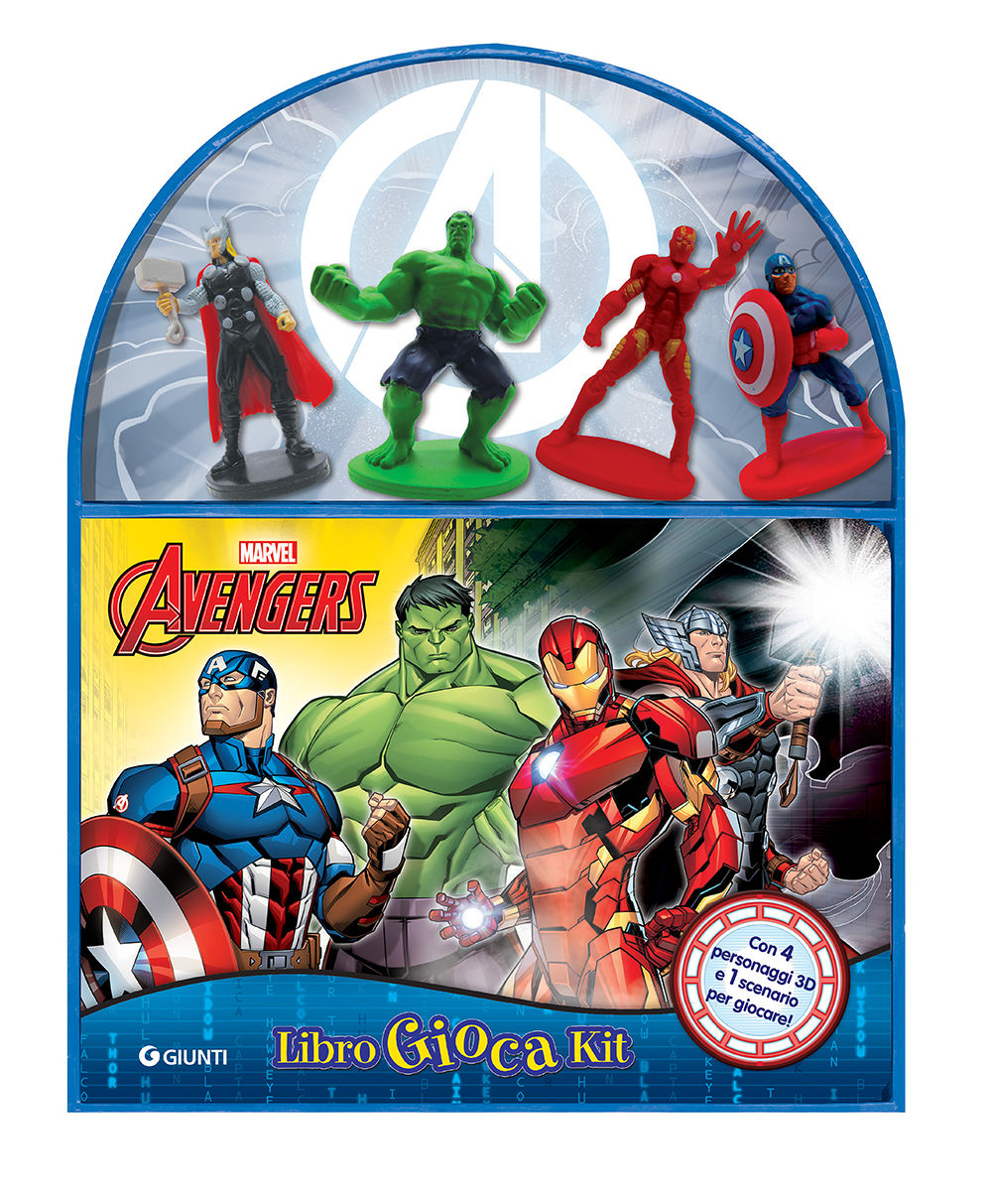 LibroGiocaKit - Avengers::Con 4 personaggi 3D e 1 scenario per giocare!