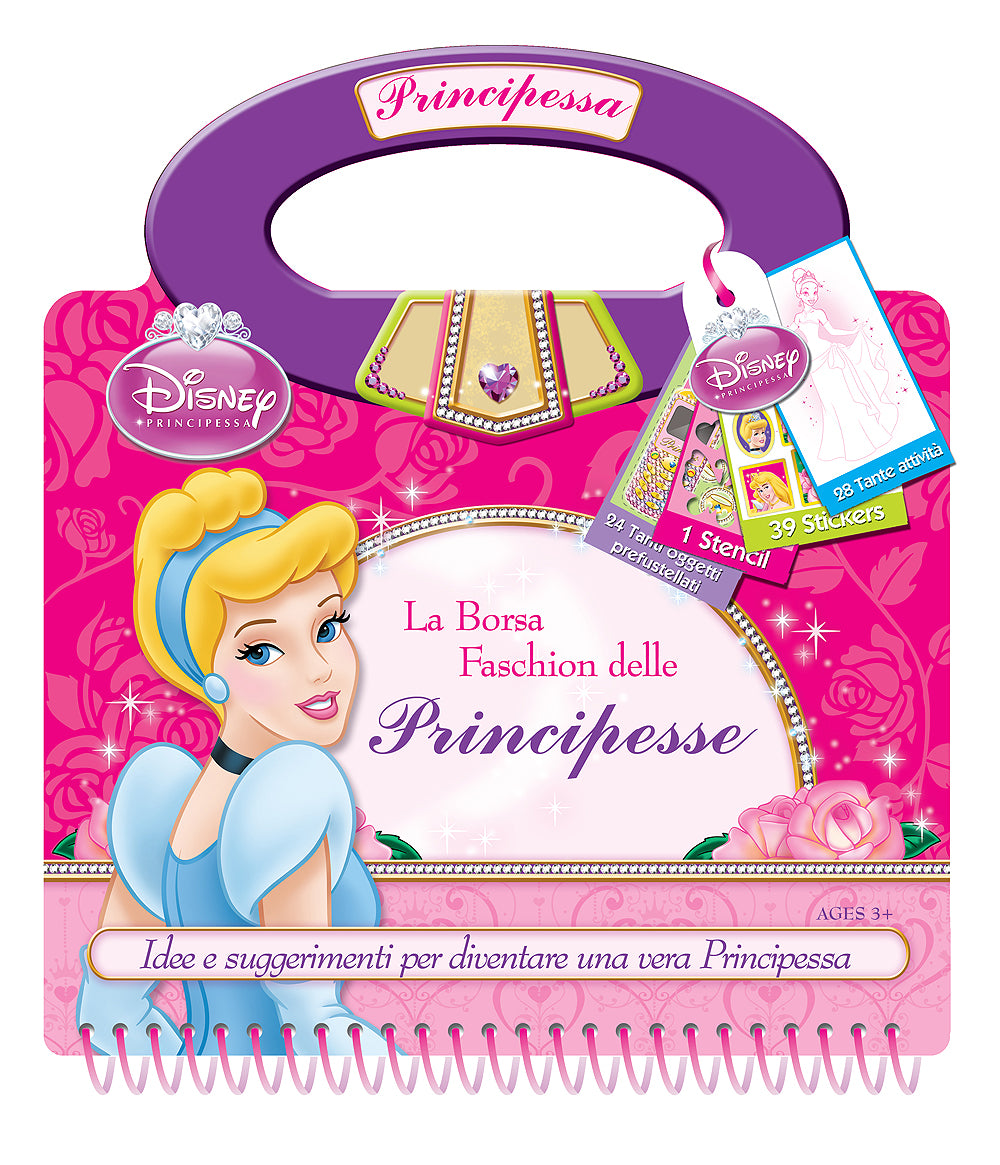 Principesse - La Borsa Fashion::Contiene: 28 pagine di attività, 39 stickers, 1 stencil, 24 oggetti prefustellati