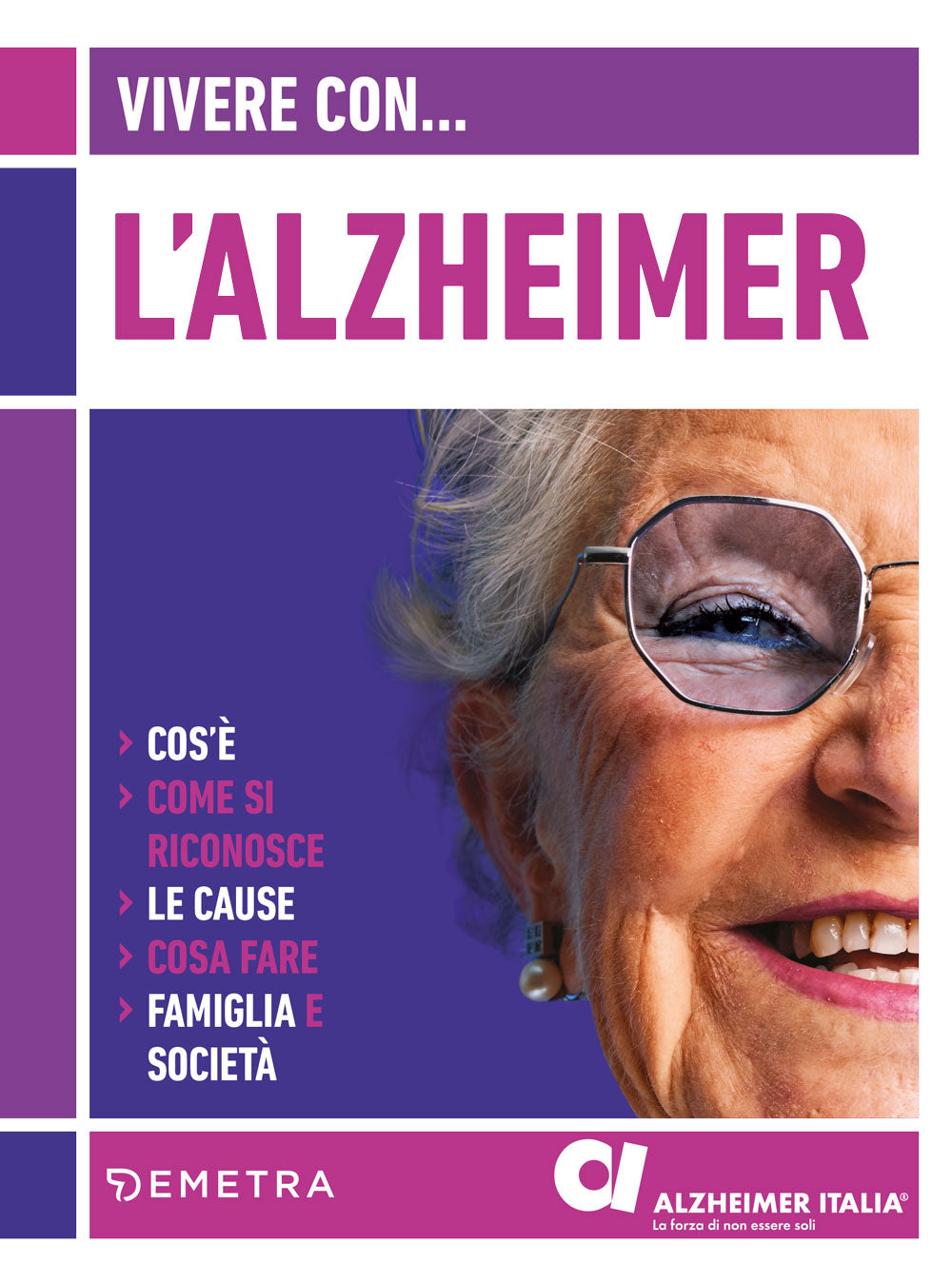 Vivere con l'alzheimer::• Cos'è • Come si riconosce •Le cause •Cosa fare  •Famiglia e società