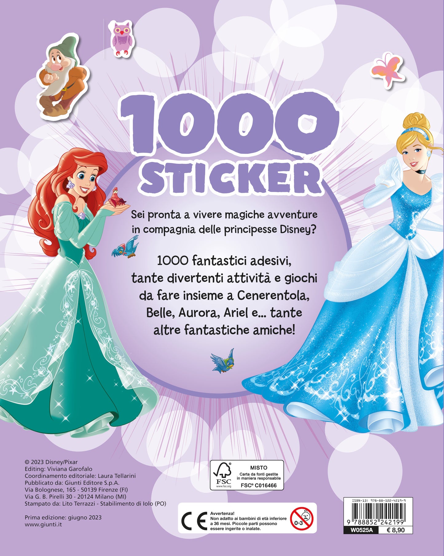 1000 Sticker Disney Princess::Tanti giochi e attività