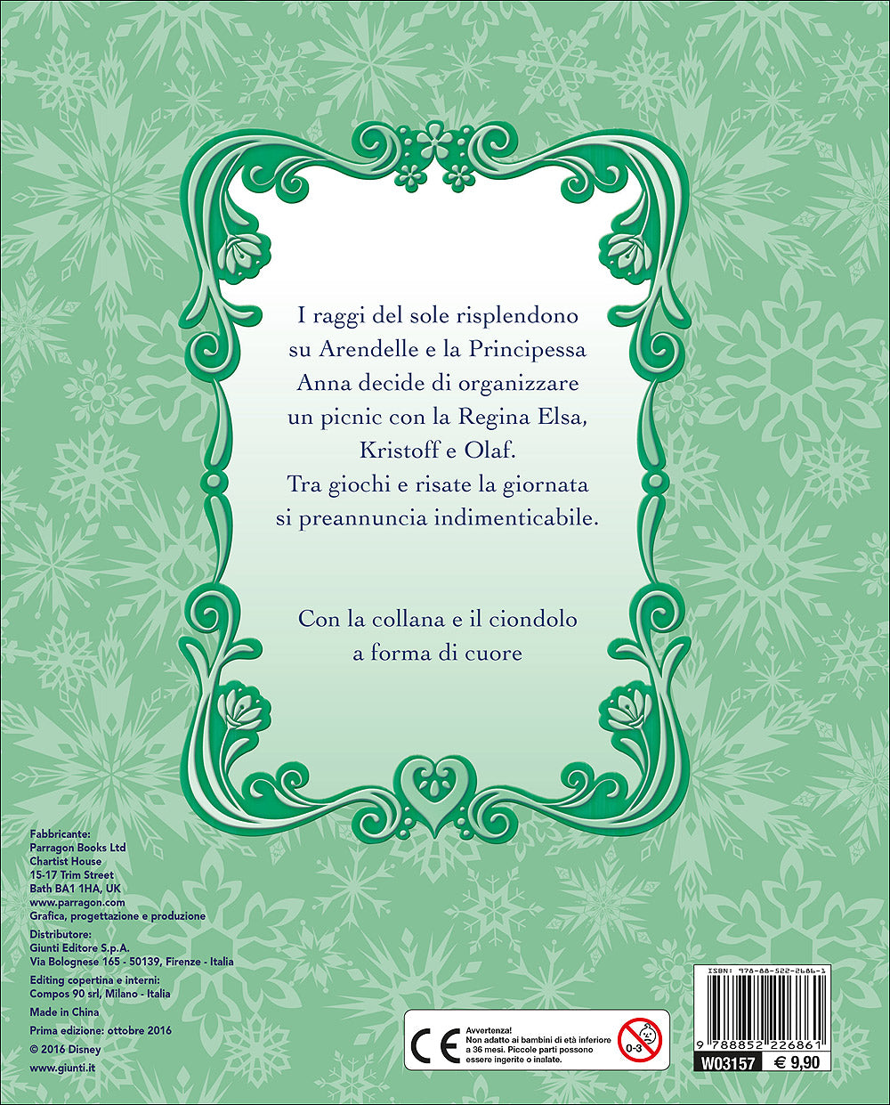 Libro gioiello - Frozen Fever. Un picnic fra amici::Con la collana e il ciondolo a forma di cuore