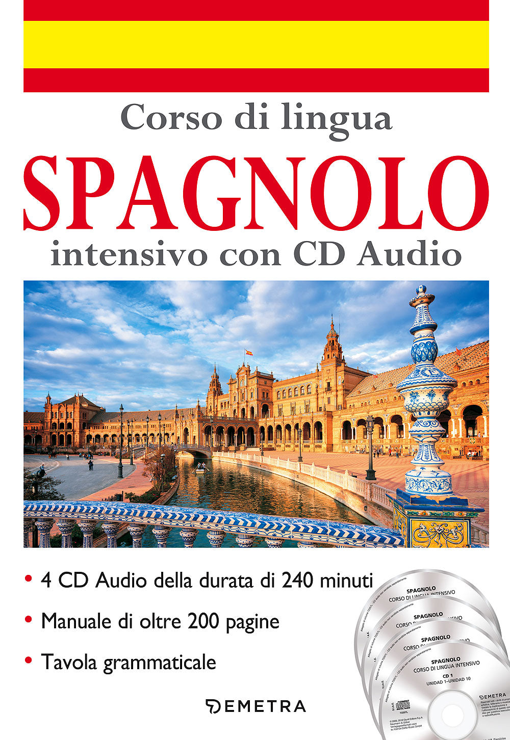 Corso di lingua Spagnolo intensivo con CD Audio::4 CD della durata di 240 minuti - Manuale di oltre 200 pagine - Tavola grammaticale