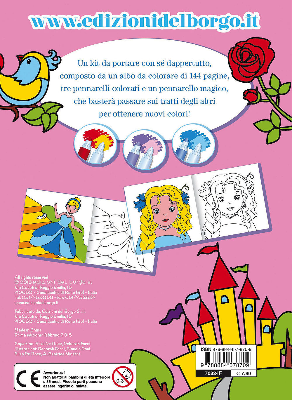 Le bambine colorano con i pennarelli magici::Fate, ballerine, principesse, cuccioli e tanto altro - Con 4 pennarelli magici