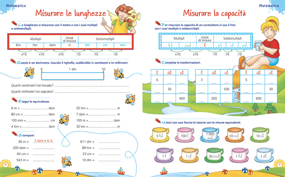 Leggo scrivo conto in vacanza - 8/9 anni::Attività di ripasso di italiano e matematica