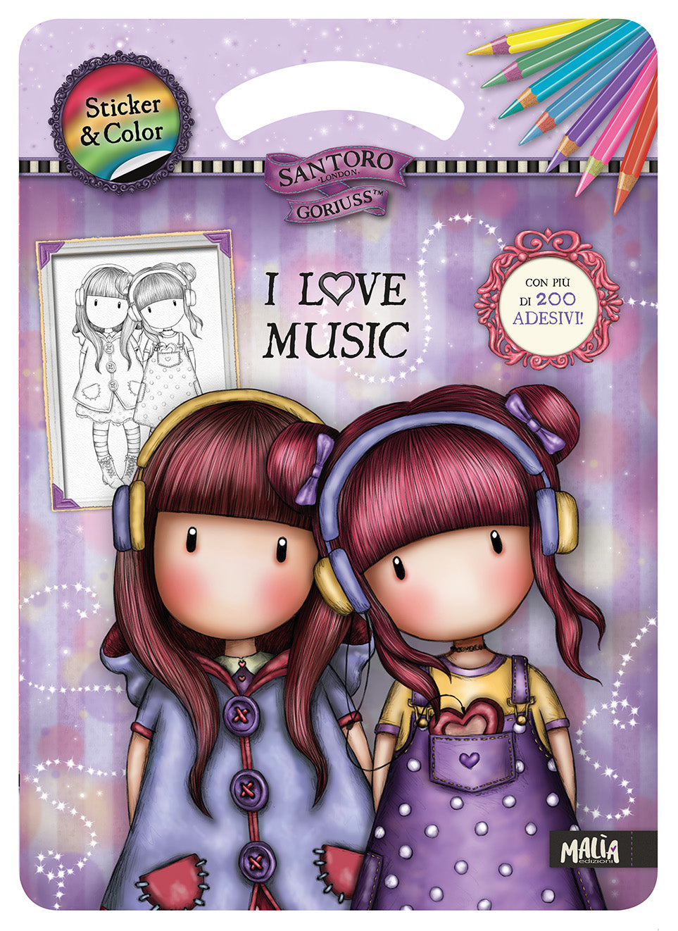 Gorjuss. Sticker&Color. I love music::I love music
