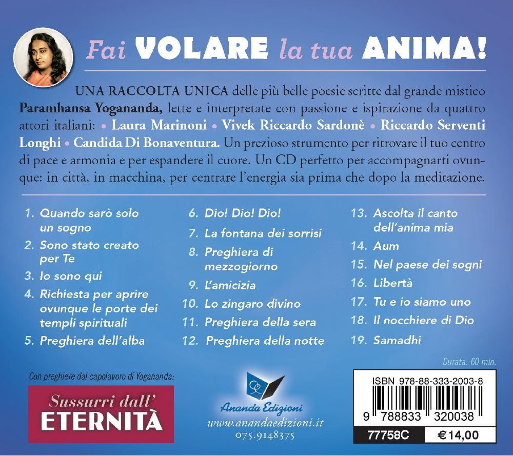 Fai volare la tua anima! - CD Poesie mistiche di Yogananda::Interpretate da voci ispirate di attori italiani