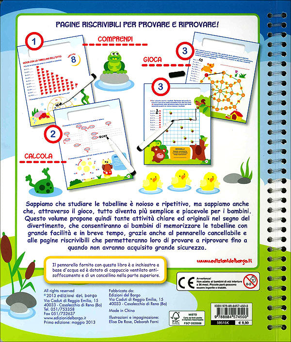 Imparo le tabelline::Con pennarello con inchiostro a base d'acqua